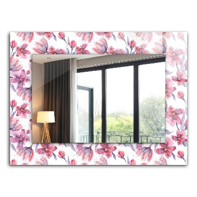 Miroir rectangulaire imprimé Motif de fleurs à l'aquarelle