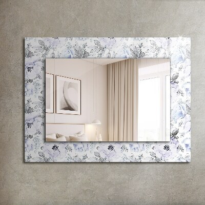 Miroir rectangulaire avec décoration Fleurs et feuilles