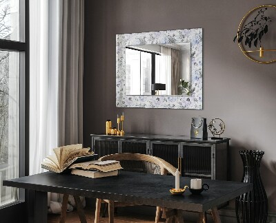 Miroir rectangulaire avec décoration Fleurs et feuilles