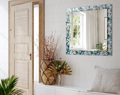 Miroir rectangulaire imprimé Feuilles de bambou à l'aquarelle