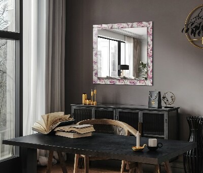 Miroir rectangulaire avec décoration Motifs floraux violets