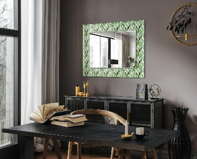Miroir rectangulaire avec décoration Motif géométrique vert