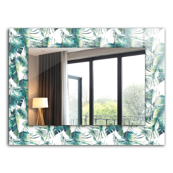 Miroir rectangulaire imprimé Feuilles tropicales vertes