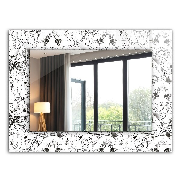 Miroir rectangulaire avec décoration Chats en nœuds papillon
