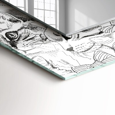 Miroir rectangulaire avec décoration Chats en nœuds papillon