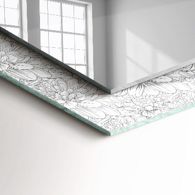 Miroir rectangulaire imprimé Motif floral monochrome