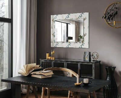 Miroir rectangulaire avec décoration Oiseaux et fleurs