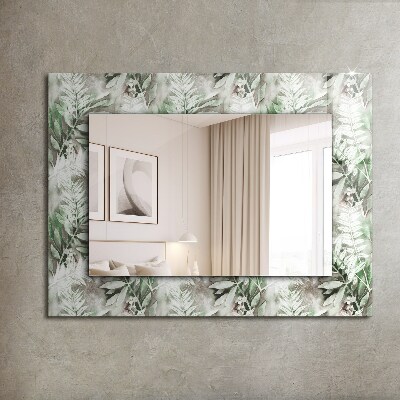 Miroir rectangulaire imprimé Motif de feuilles vertes