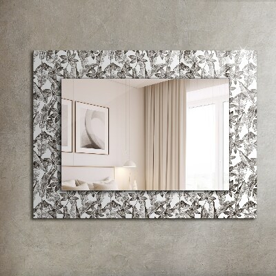 Miroir rectangulaire avec décoration Feuilles et fleurs