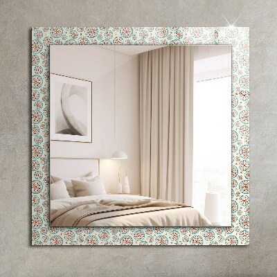 Miroir rectangulaire avec décoration Motif de cercle coloré