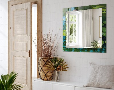 Miroir rectangulaire avec décoration Étang aux nénuphars