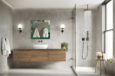 Miroir rectangulaire avec décoration Étang aux nénuphars