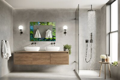 Miroir rectangulaire avec décoration Étang aux nénuphars