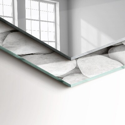 Miroir rectangulaire avec décoration Pierres blanches lisses