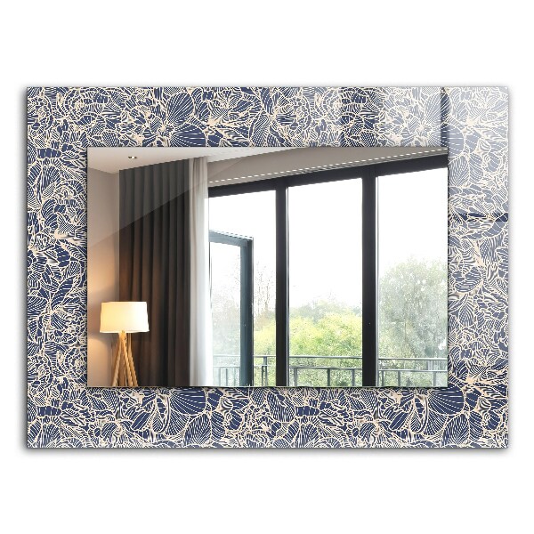 Miroir rectangulaire imprimé Motif de tissu floral