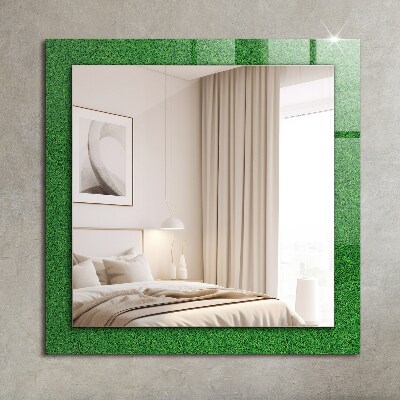 Miroir rectangulaire avec décoration Herbe verte