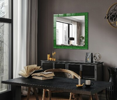 Miroir rectangulaire avec décoration Herbe verte