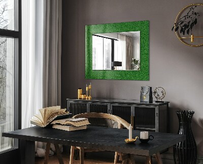 Miroir rectangulaire avec décoration Herbe verte