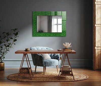 Miroir rectangulaire avec décoration Herbe verte