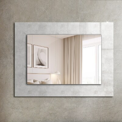 Miroir rectangulaire imprimé Motif de texture gris