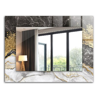 Miroir rectangulaire avec décoration Résumé des veines de marbre