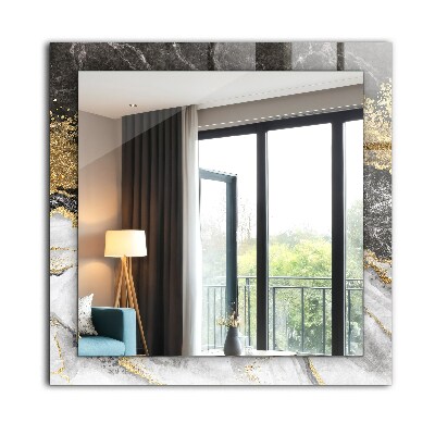 Miroir rectangulaire avec décoration Résumé des veines de marbre
