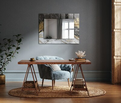 Miroir rectangulaire avec décoration Résumé des veines de marbre