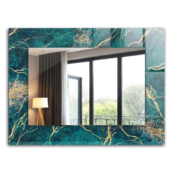 Miroir rectangulaire avec décoration Marbre vert