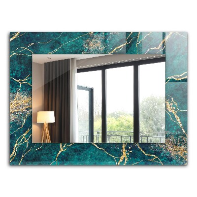 Miroir rectangulaire avec décoration Marbre vert