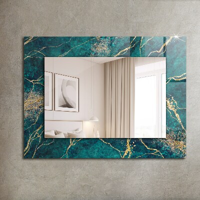 Miroir rectangulaire avec décoration Marbre vert