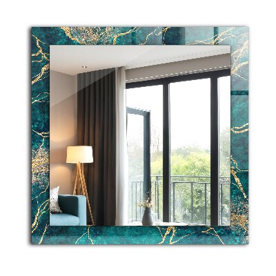 Miroir rectangulaire avec décoration Marbre vert