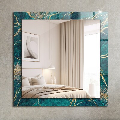 Miroir rectangulaire avec décoration Marbre vert