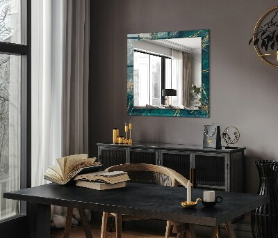 Miroir rectangulaire avec décoration Marbre vert