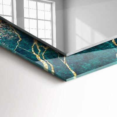 Miroir rectangulaire avec décoration Marbre vert