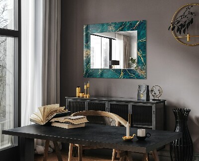 Miroir rectangulaire avec décoration Marbre vert
