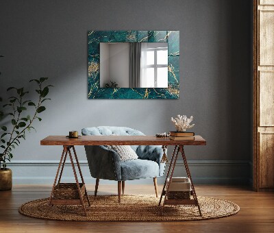 Miroir rectangulaire avec décoration Marbre vert