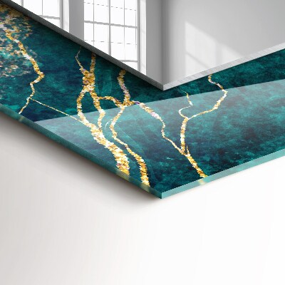 Miroir rectangulaire avec décoration Marbre vert