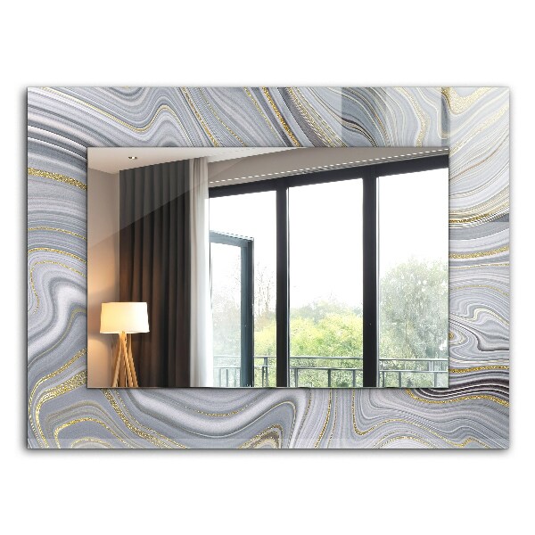 Miroir rectangulaire imprimé Motifs abstraits en marbre