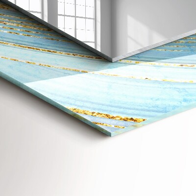 Miroir rectangulaire avec décoration Vagues bleues abstraites