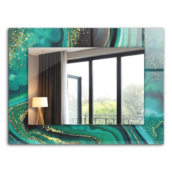 Miroir rectangulaire imprimé Texture verte abstraite