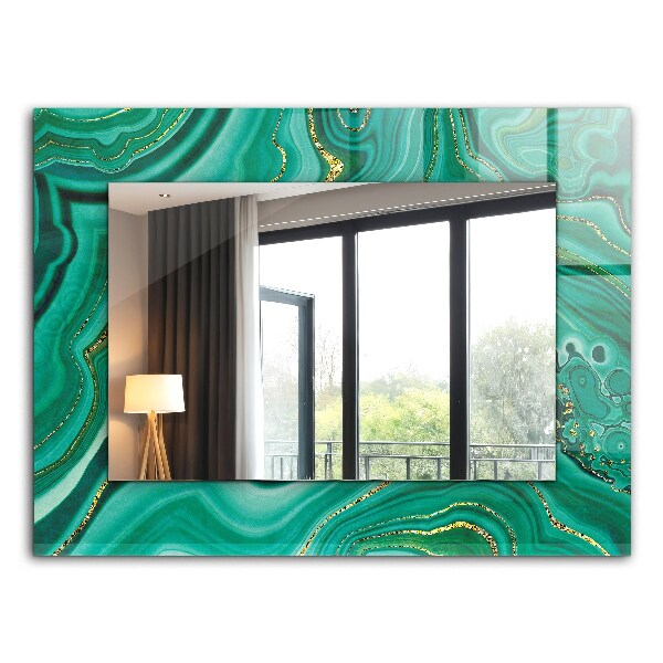 Miroir rectangulaire avec décoration Texture verte abstraite