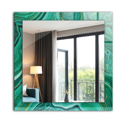 Miroir rectangulaire avec décoration Texture verte abstraite