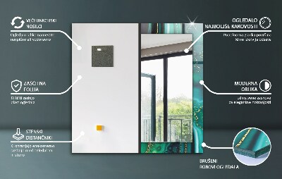 Miroir rectangulaire avec décoration Texture verte abstraite