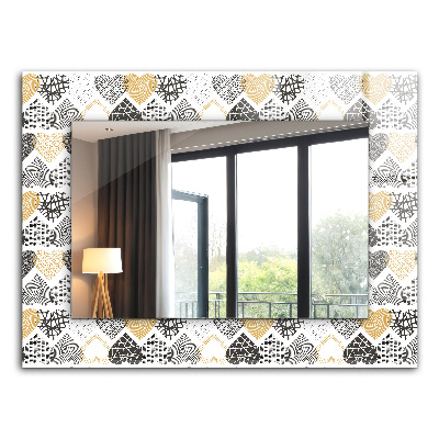 Miroir rectangulaire imprimé Coeurs colorés