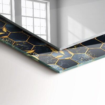 Miroir rectangulaire avec décoration Feuilles hexagonales
