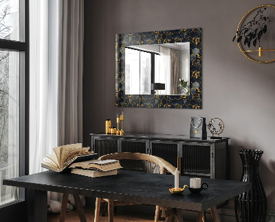 Miroir rectangulaire avec décoration Feuilles hexagonales