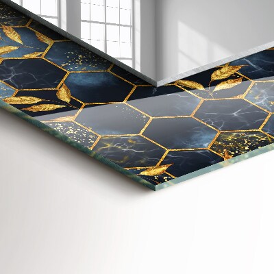 Miroir rectangulaire avec décoration Feuilles hexagonales