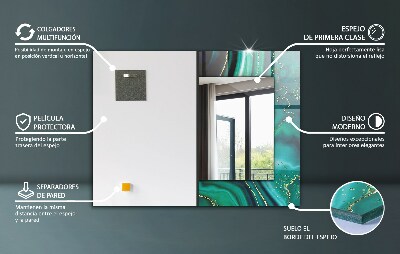Miroir rectangulaire avec décoration Motifs de carreaux colorés