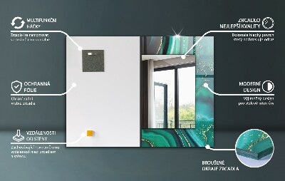 Miroir rectangulaire avec décoration Motifs de carreaux colorés