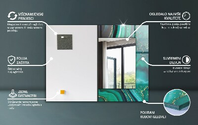 Miroir rectangulaire avec décoration Motifs de carreaux colorés